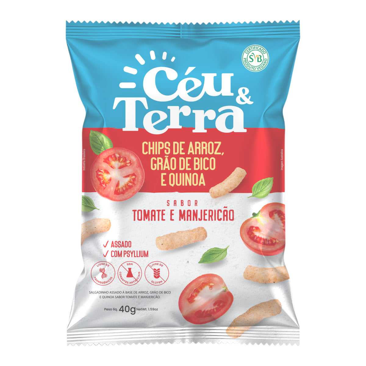 Chips de Arroz Tomate com Manjericão