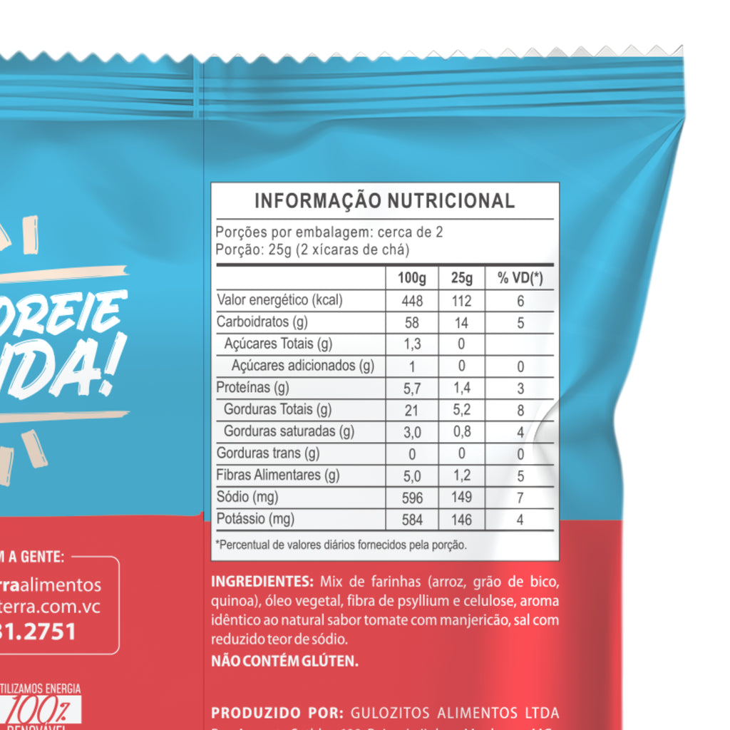 Chips de Arroz Tomate com Manjericão
