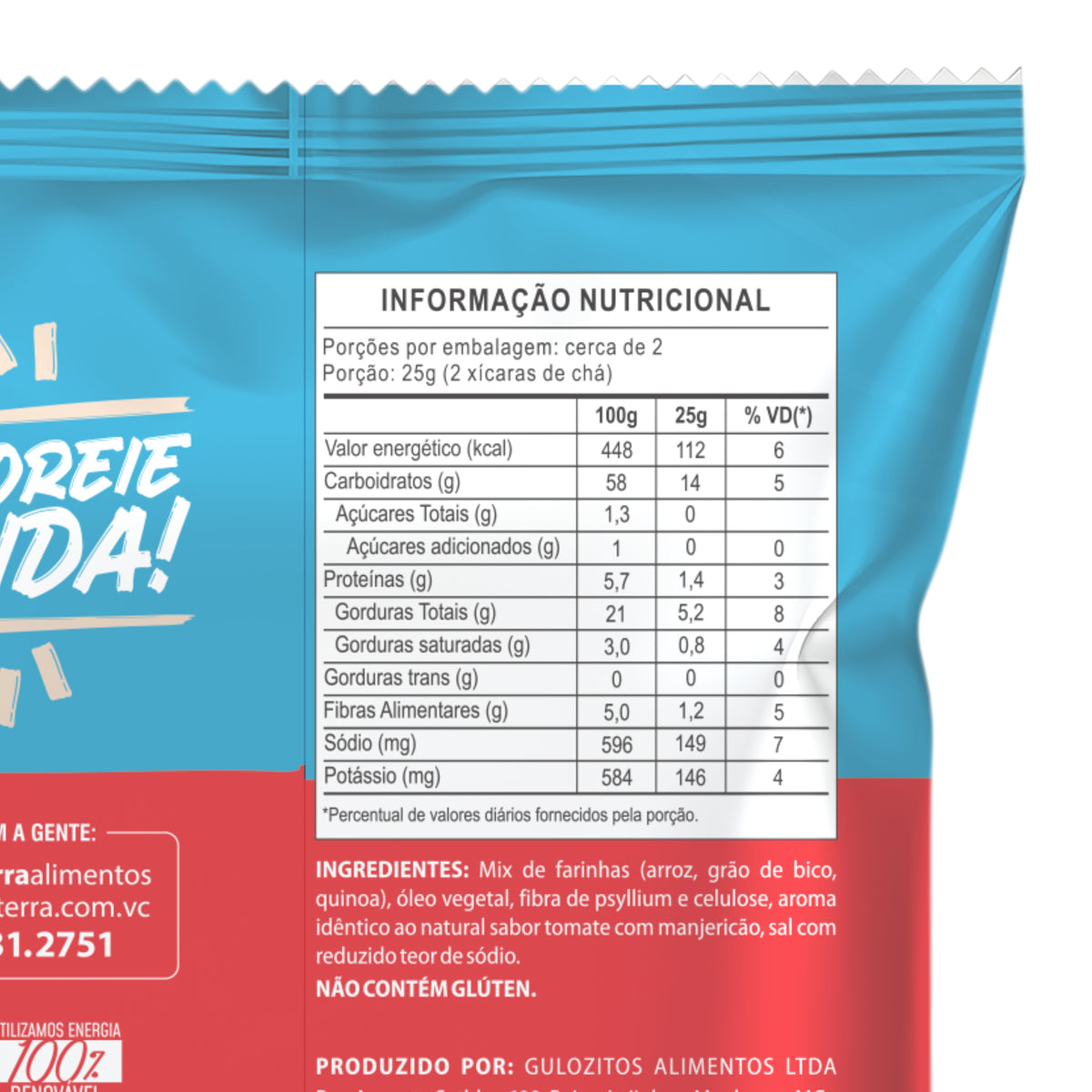 Chips de Arroz Tomate com Manjericão