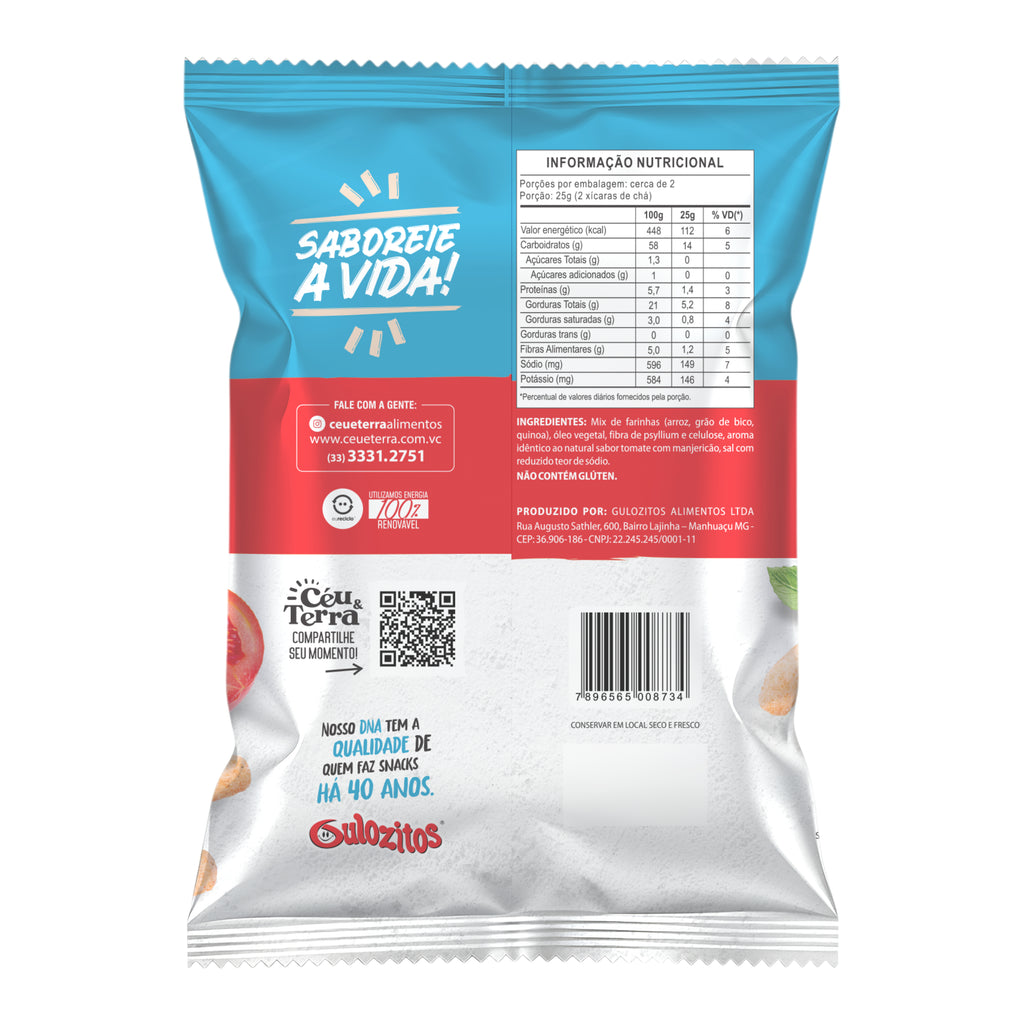 Chips de Arroz Tomate com Manjericão
